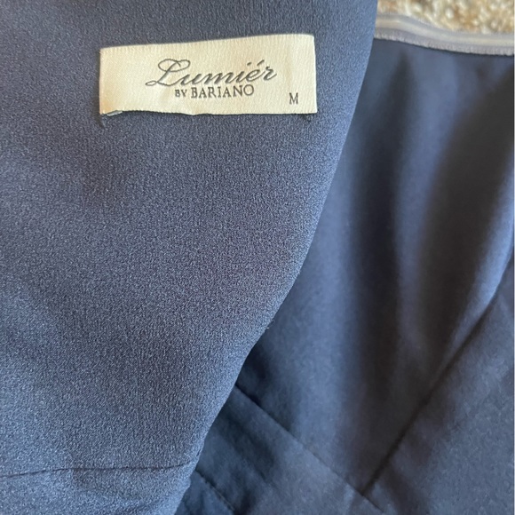 Lumier by Bariano formal navy blue knee length dress size medium - Picture 12 of 13